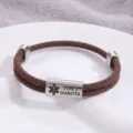 Braccialetto di allerta medica in acciaio inossidabile con corda intrecciata per diabete. - Stile Allerta Medica / Corda Milan Marrone Hardware Argento