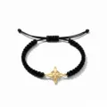Stainless steel witch knot pendant handmade black braided rope adjustable bracelet for women - Style A / Gold-Black