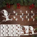 Set di stencil con impronte di elfo di Natale in legno per le decorazioni festive. - Set da 6 pezzi G-Footprint