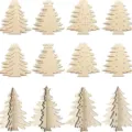 3D en bois mini arbre de noel decoration de bureau puzzle bricolage ornament fete - Arbre de Noël Creux (4 Styles 3 Ensembles)