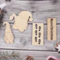 Set da 7 pezzi di decorazioni in legno con gnomo di Natale e impronte per feste. - Set da 4 pezzi G-Gnome