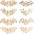 Ailes de chauve-souris en bois puzzle 3d décoration de fête d'halloween ornement artisanal - Chauve-souris Creuse (4 Styles 3 Ensembles)