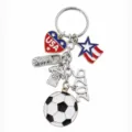 2026 Soccer Keychain USA Flag Star Metal Pendant Sports Bag Charm Fan Gift Keyring - 2026 Soccer Style