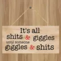 Wooden hanging sign with funny quote quote rustic wall decor for kitchen restaurant home 1pc - 20x10 / J20X10-129-11