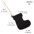 Wooden Christmas stocking chalkboard ornament with jute rope for holiday hanging decor 9cm. - 10 Pieces / Socks
