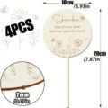 Wooden plant label flower marker plant stakes decorative wooden garden plant tags 4pcs - 4 Pieces/Pack