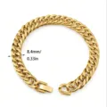 Goldener Edelstahl Kubanische Kette Armband für Damen und Herren Hip Hop Punk Stil Schmuck. - 17cm / 8.5mm Gold