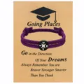 Kompass geflochtenes Armband lila Handgelenk Abschluss Geschenk Karte Modeschmuck - Weißer Kompass / Mit Abschlusskarte / Lila