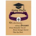 Abschluss Kompass geflochtenes Armband mit inspirierender Karte Geschenk für Studenten. - Schwarzes Kompass-Handseil / Mit Abschlusskarte / Lila