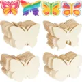 DIY unpainted wooden butterfly cutouts set for kids painting crafts and handmade art decor - 40pcs Butterfly Wood Slices (10pcs Each)