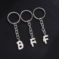 BFF Pendant Keychain / Three-Piece Set / Silver