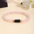 Pink crystal and tourmaline beaded bracelet for women, elegant fashion gemstone jewelry. - 6mm / Pink Tourmaline Bracelet