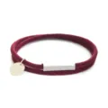 Bracciale in acciaio inossidabile con chiusura magnetica e cordino intrecciato bordeaux. - Perimetro 40cm / Corda Rosso Vino Accessorio Argento (ZR20250715B4)