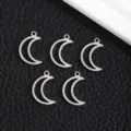 Pendentifs breloques croissant de lune creux en acier inoxydable pour colliers bracelets DIY. - Pendentif Lune Ajouré