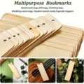 Natural blank wooden bookmarks with hanging hole diy craft tags for gifts and reading - Pack of 5