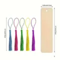 DIY wooden blank bookmark with colorful tassels, handmade wooden gift tag craft supplies. - 20 Pieces Set