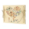 Hölzernes Geldgeschenk Schild mit Herz und Love Motiv, rustikale Juteschnur für Hochzeit - Liebe