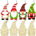 Christmas wooden gnome hanging ornaments unfinished blank DIY wood slices holiday decor tags - Gnome Pendant / 20-Piece Set / Natural Wood Color