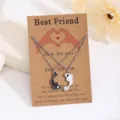 Collar Yin Yang Mejor Amigo Set Colgante Negro y Blanco Joyas Regalo para Parejas - Collar Pez Tai Chi Tarjeta Paquete