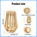 Wooden puzzle flower vase holder with arrangement holes, modern design, anti-slip base 18cm - Style A (12x18cm)