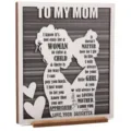Hölzerne Muttertag Plakette Schreibtisch Dekor Geschenk für Mama Herzliches Holzornament - Geschenke für Mama von der Tochter