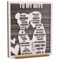 Hölzernes geschnitztes Ehefrau Geschenk Schild mit romantischem Zitat Silhouette Tischdekoration - An Ehefrau
