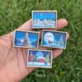 4-piece miniature Christmas art wooden frame set, cute holiday scene tabletop decor. - Style 4