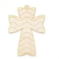 Pendentif croix en bois brut non fini pour peinture DIY artisanat d'art bapteme fete - Croix Ondulée (LT350-1) / 1 Pièce