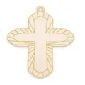 Pendentif croix en bois brut non fini bricolage artisanat pour peinture enfant fête décoration - Croix Texture Radiante (LT350-3) / 1 Pièce
