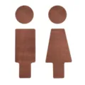 Wooden toilet sign set for bathroom wall decor, rustic male and female restroom door plaques. - Men's and Women's Restroom Signs