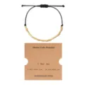 Adjustable Morse Code Bracelet Black Wax Cord Gold Beads Chic Handmade Jewelry Gift - Morse Code Style B / Gold