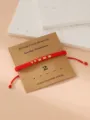 Red Morse Code Number 2 Bracelet Handmade Woven Adjustable Friendship Jewelry Gift SKU - Morse Code 2 Red Braided Bracelet with Card