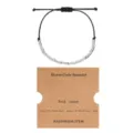Adjustable wax rope Morse code bracelet with handmade card, minimalist fashion jewelry gift. - Morse Code Style D / Silver
