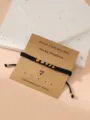 Morse Code Number 7 Braided Black Cord Bracelet with Gold Beads for Men and Women Gift - Morse Code 7 Black Flat Knot Cord Bracelet with Card