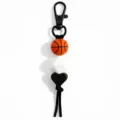 Sports style basketball silicone beads keychain bag charm and phone accessory pendant. - Basketball