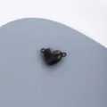 Chiusura magnetica a cuore in acciaio inossidabile, accessorio per gioielli fai da te nero. - Nero