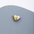 Stainless steel two-tone heart magnetic clasp DIY jewelry making accessories component wholesale - Two-tone Gold Silver