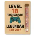 Wooden 18th Birthday Money Gift Card Plaque with Test Tube Novelty Present for Boys Girls - 18 Years Old