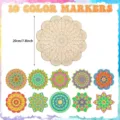 DIY tranche en bois mandala inachevee cercle mur decor peinture artisanat 20cm 10 couleurs. - Groupe 5 (paquet unique)