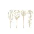 Wooden wildflower decoration wooden flower cutouts sign wild flower stems home decor DIY art craft - Flower Style 6