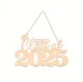 Cartello sospeso in legno Class of 2025 decorazione porta per festa di laurea regalo - Targa 2025 con corda di canapa