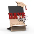 Wooden graduation countdown sign with black board, custom school name display desk decor. - Custom (Width 15.7x Height 21.5cm) / Style A-1