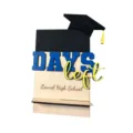 Wooden graduation countdown plaque with graduation cap design for school celebration days left - Custom (Width 15.7x Height 21.5cm) / Style A-2