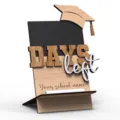 Wooden graduation countdown block board desk decor with customizable school name sign. - Custom (Width 15.7x Height 21.5cm) / Style A-3