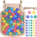 Barattolo di ricompensa in legno con stelle colorate per l'educazione al vasino dei bambini. - Stile 1