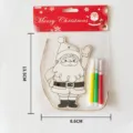 Christmas wooden DIY painting ornament set featuring cute Santa Claus and colorful markers. - Santa Claus