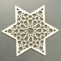 Sous-verre étoile en bois évidé, variante de décoration de table artisanale géométrique. - Style Étoile Hexagonale (LF303-1) / Couleur bois naturel