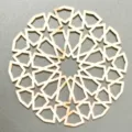 Sous-verre géométrique découpé au laser en bois creux pour tasse de café déco - Style Rond (LF303-2) / Couleur bois naturel