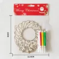 Niños Navidad DIY Madera Corona Pintura Manualidades Set con Bolígrafos y Cuerda Deco - Corona navideña