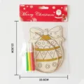 Set de tablero de pintura de madera de Navidad DIY con rotuladores para niños. - Campana navideña